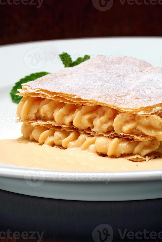 Süss Mille feuille im Vanille Sirup foto