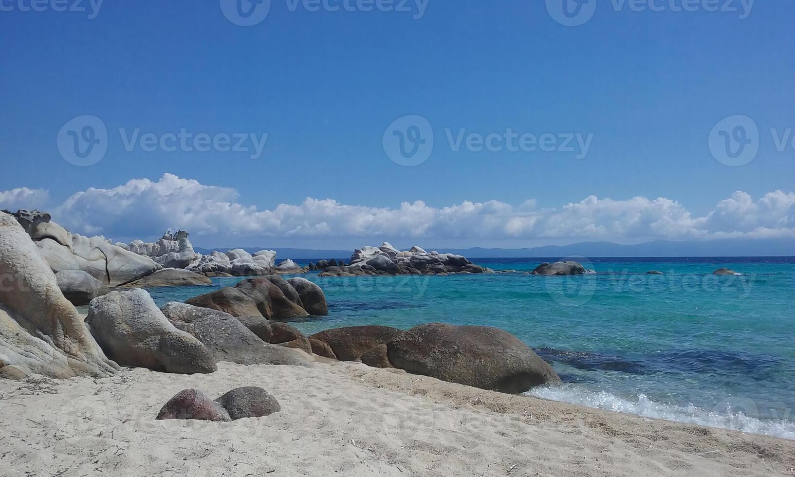 Türkis Meer Wasser Treffen Strand beim Sithonia Halbinsel foto