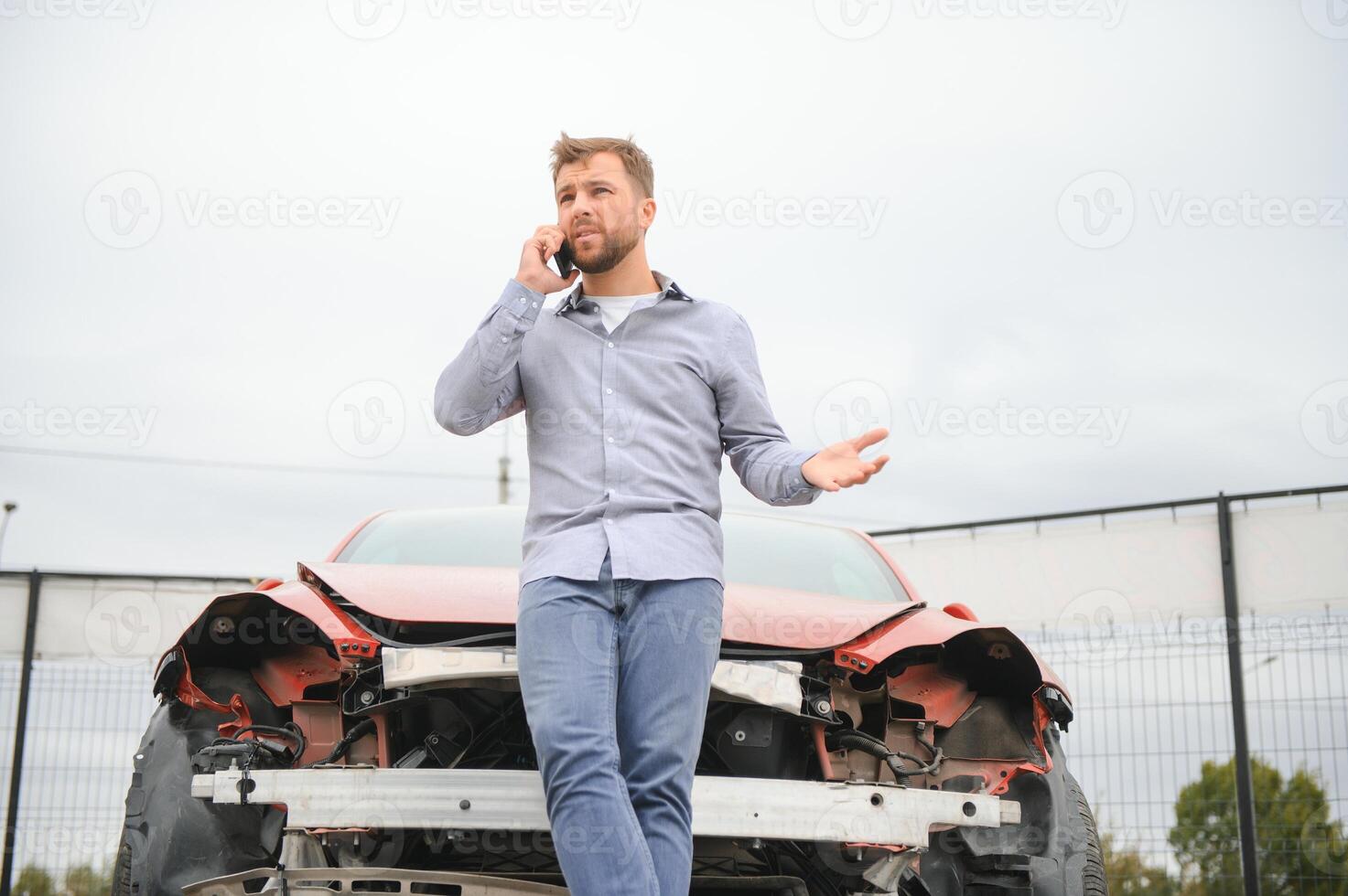 verärgert Treiber nach der Verkehr Unfall foto