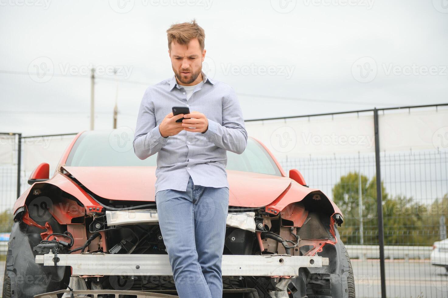 verärgert Treiber nach der Verkehr Unfall foto