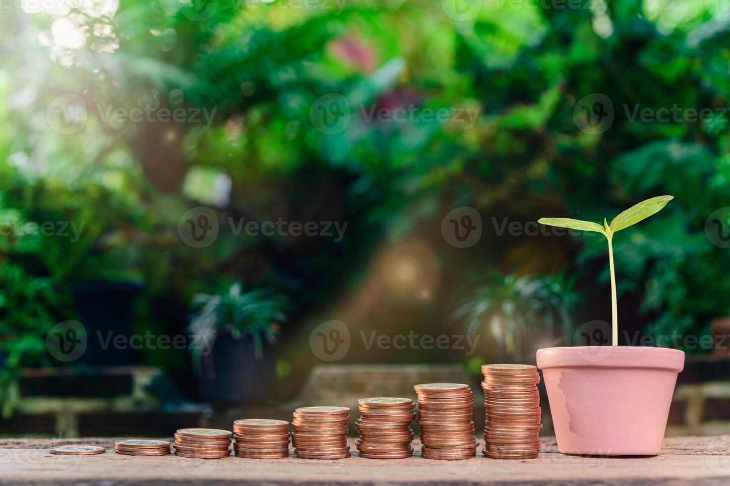 Sparen Sie Geld, investieren Sie Aktien, steigern Sie Ihr Einkommen. foto