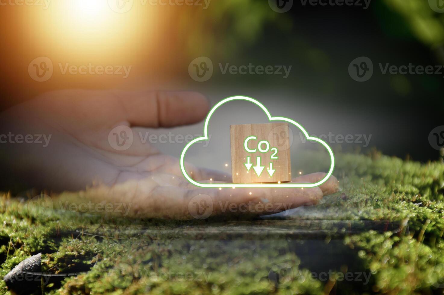 nachhaltig Entwicklung und Geschäft Operationen basierend auf verlängerbar Energie co2 Emission die Ermäßigung Konzepte Grün Branchen mit verlängerbar Energie können Grenze global Erwärmen Änderungen. foto