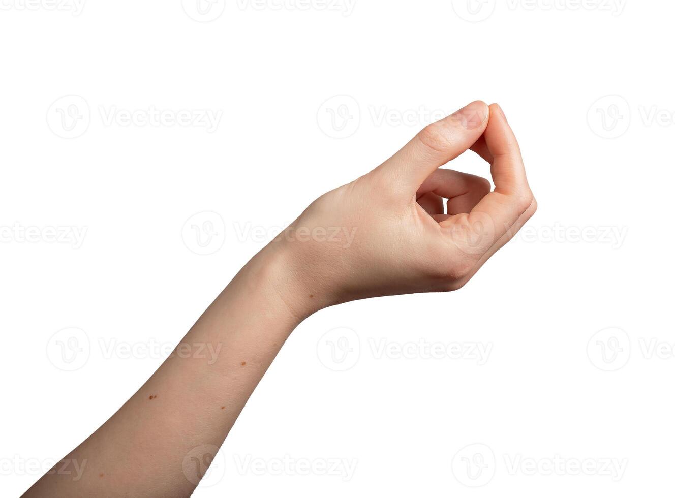 Italienisch Hand Geste isoliert auf Weiß Hintergrund foto