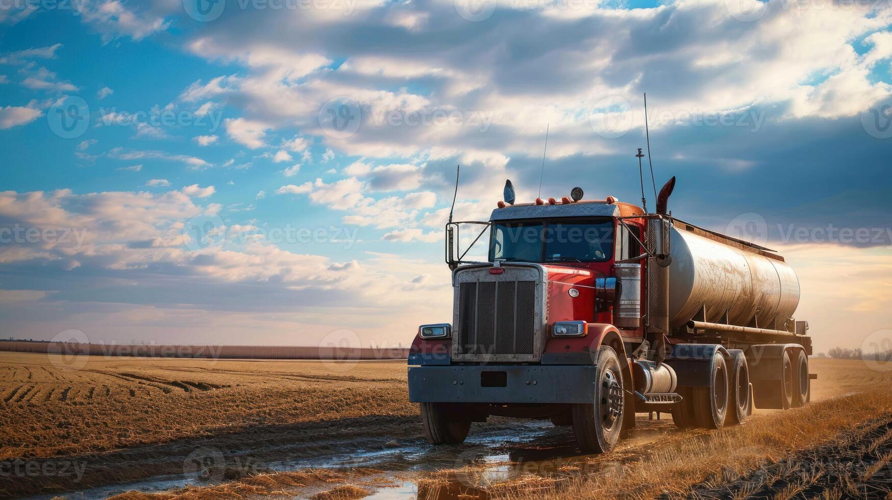 Schuss von ein Wasser LKW auf das Bauernhof foto