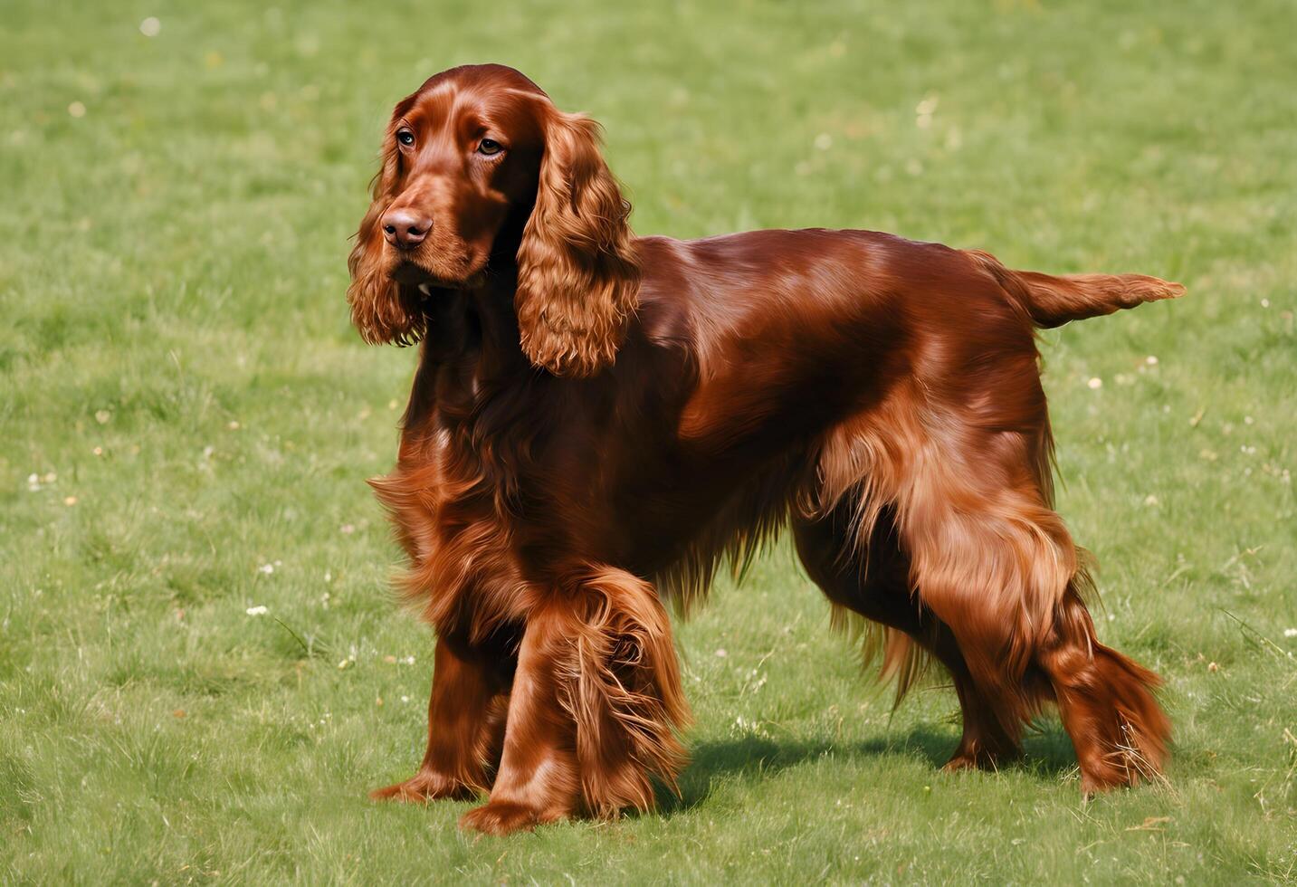 ein Aussicht von ein rot Setter foto