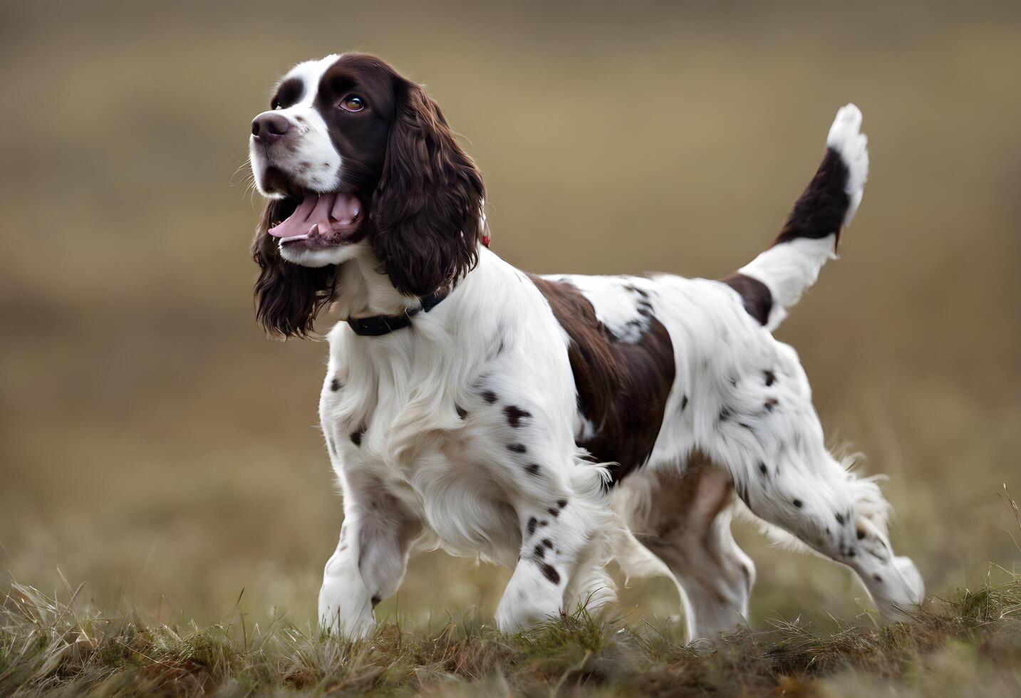 ein schließen oben von ein Springer Spaniel foto