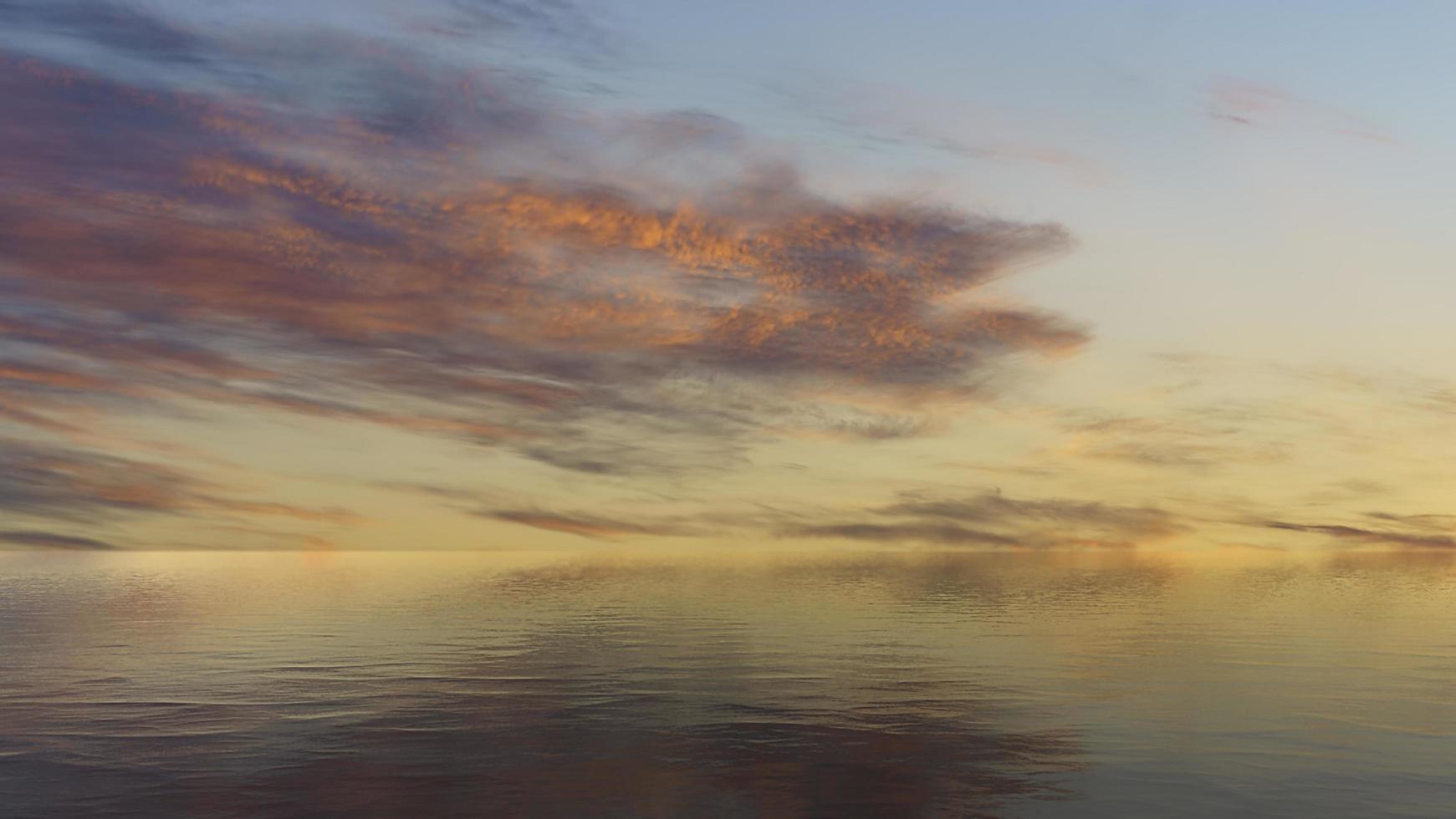 schöner Sonnenuntergang über der Meereslandschaft foto