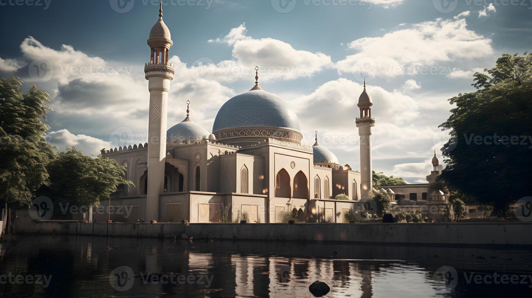 schön Moschee unter das Blau Himmel, islamisch die Architektur Design foto