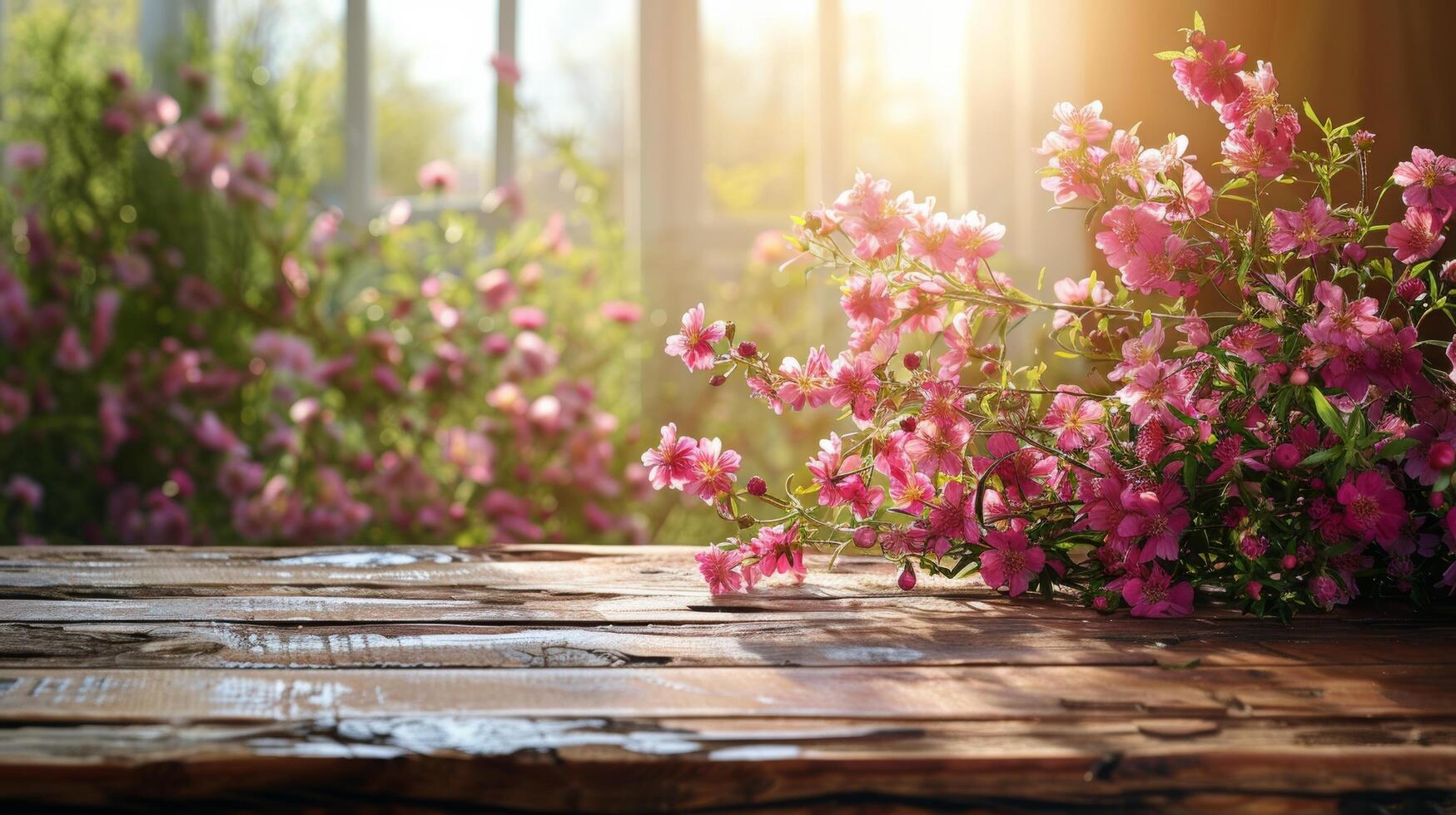 Fenster Schwelle überfüllt mit bunt Blumen foto