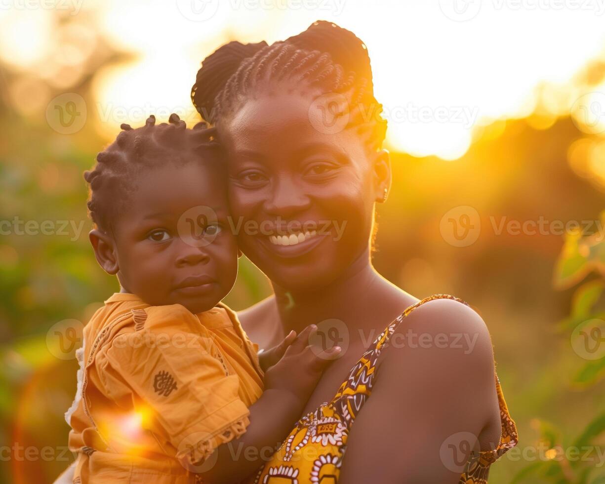 ai generiert glücklich Mutter und Kinder mit heiter Emotionen im ein festlich Stimmung auf Mutter Tag foto