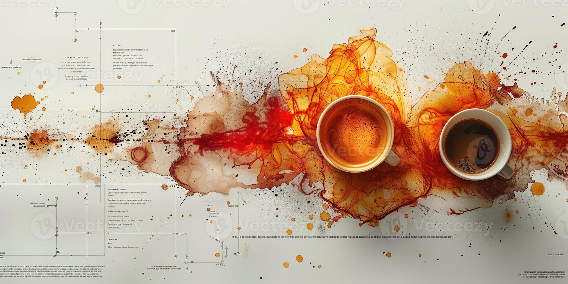 ai generiert Hintergrund Thema mit Kaffee im modern Stil zum Cafe oder Zuhause Design foto