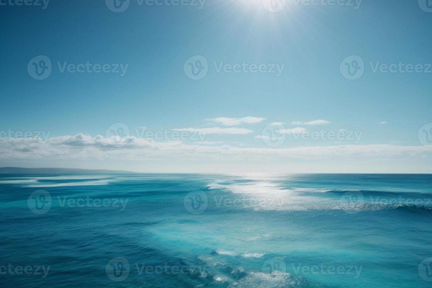 ein schön Blau Ozean mit Wellen und Wolken foto