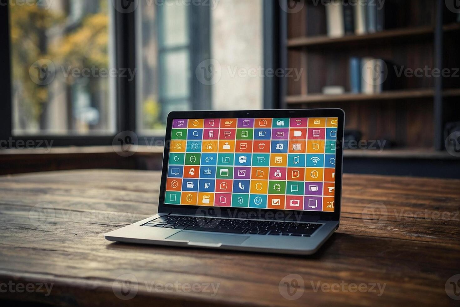 ein Laptop mit viele anders Typen von Apps auf es foto