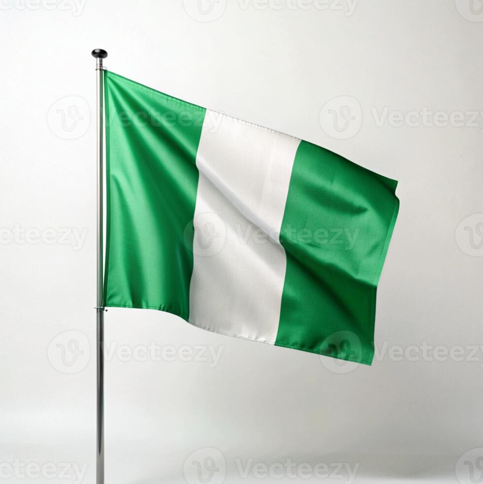 Nigeria Flagge auf Weiß Hintergrund foto