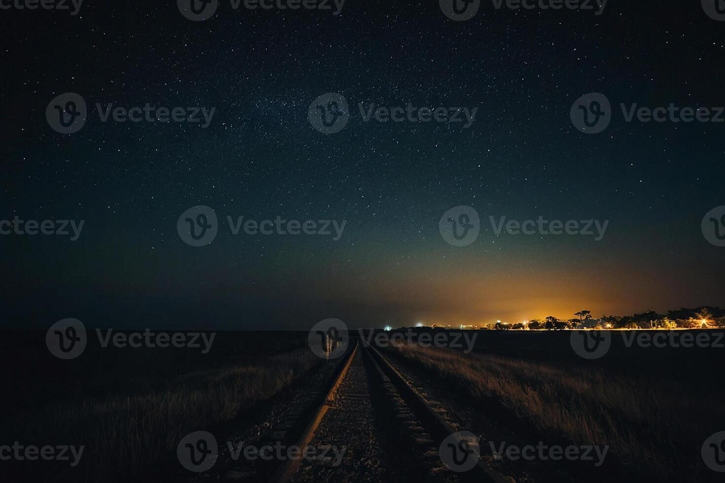 das Nacht Himmel Über ein Stadt und Berge foto