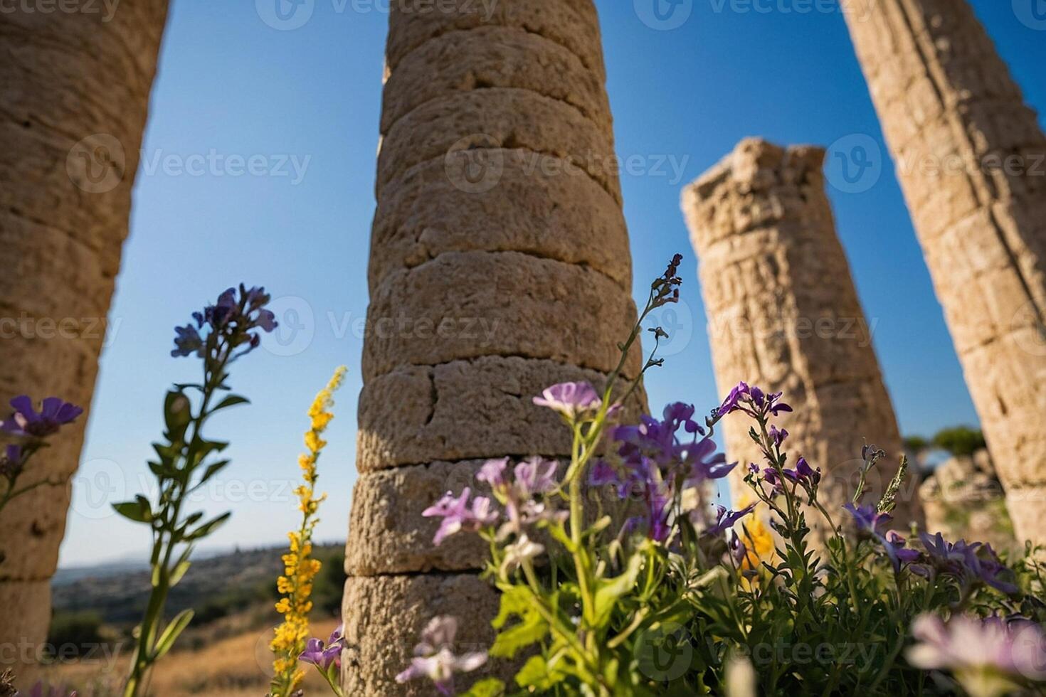 das Säulen von das Tempel von Rhea im jerusalem foto