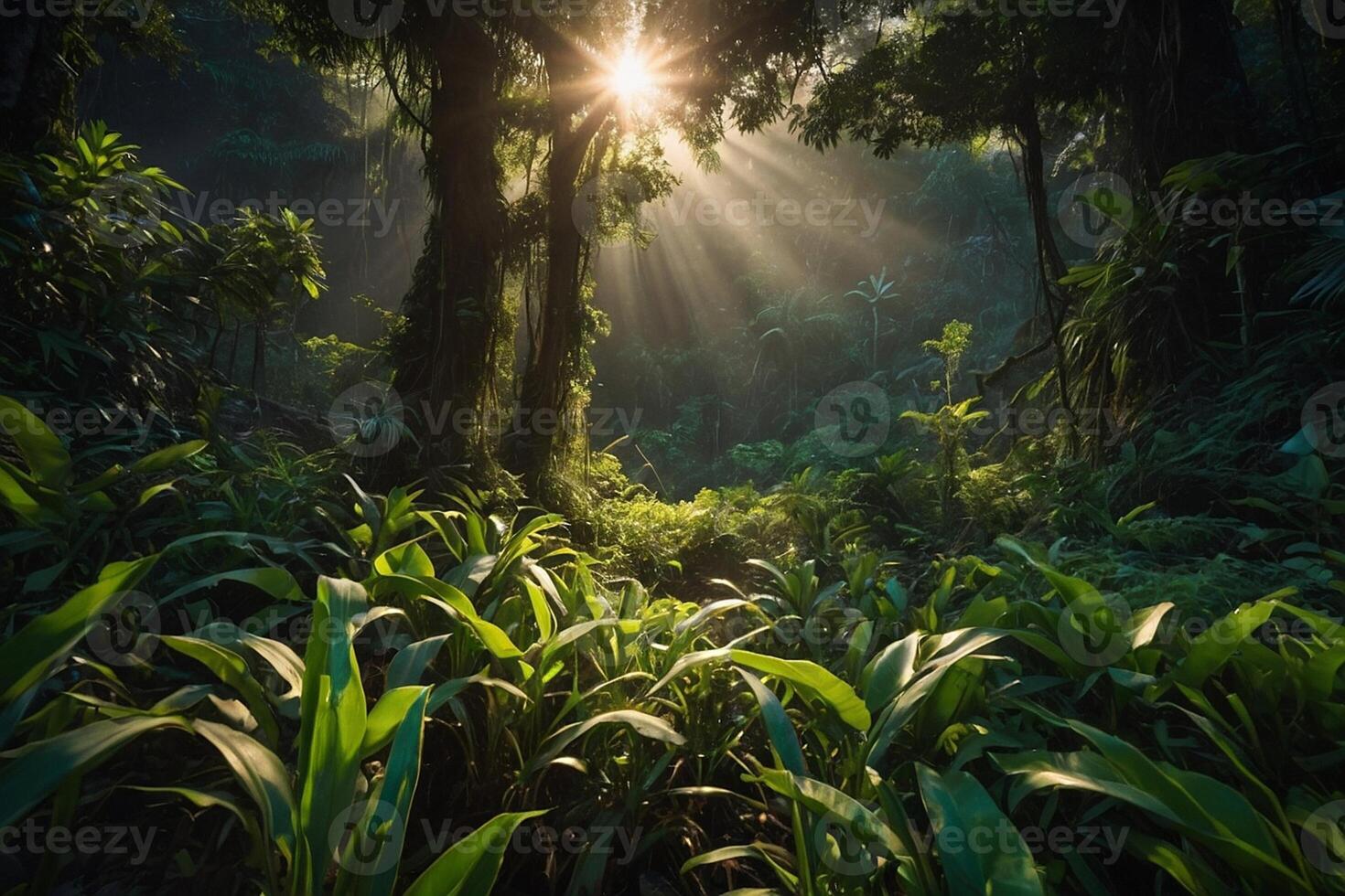 ein Strom läuft durch ein üppig Urwald foto