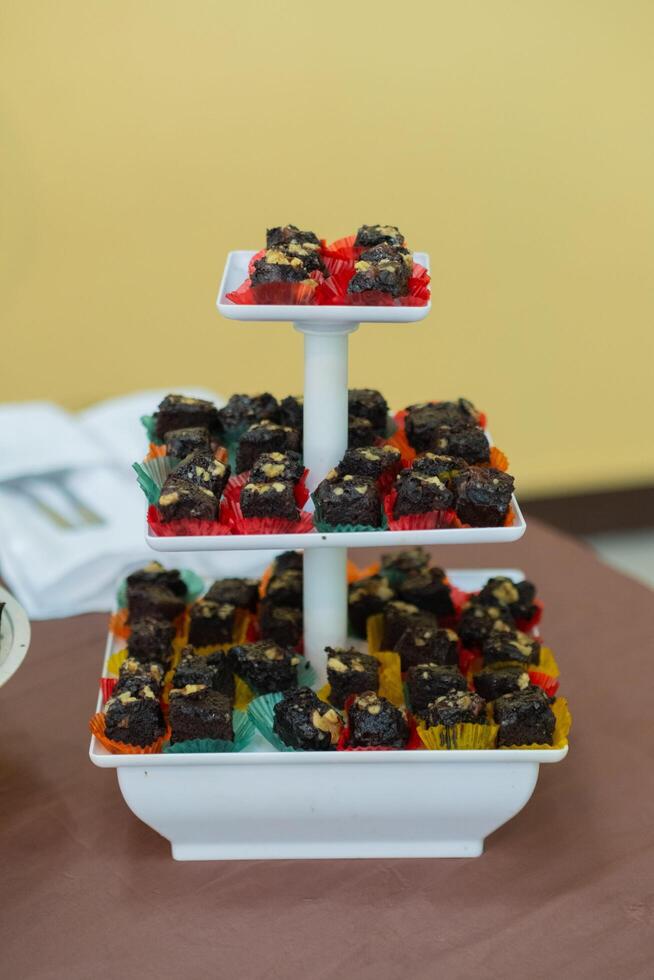 Schokolade Brownies zum Veranstaltung foto