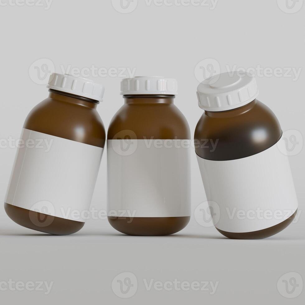 Medizin Pille Flasche isoliert auf ein Weiß Hintergrund 3d Rendern Illustration foto
