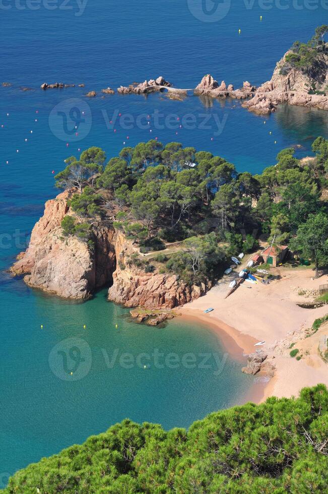 Küsten Landschaft beim Costa Brava, Mittelmeer Meer, Katalonien, Spanien foto