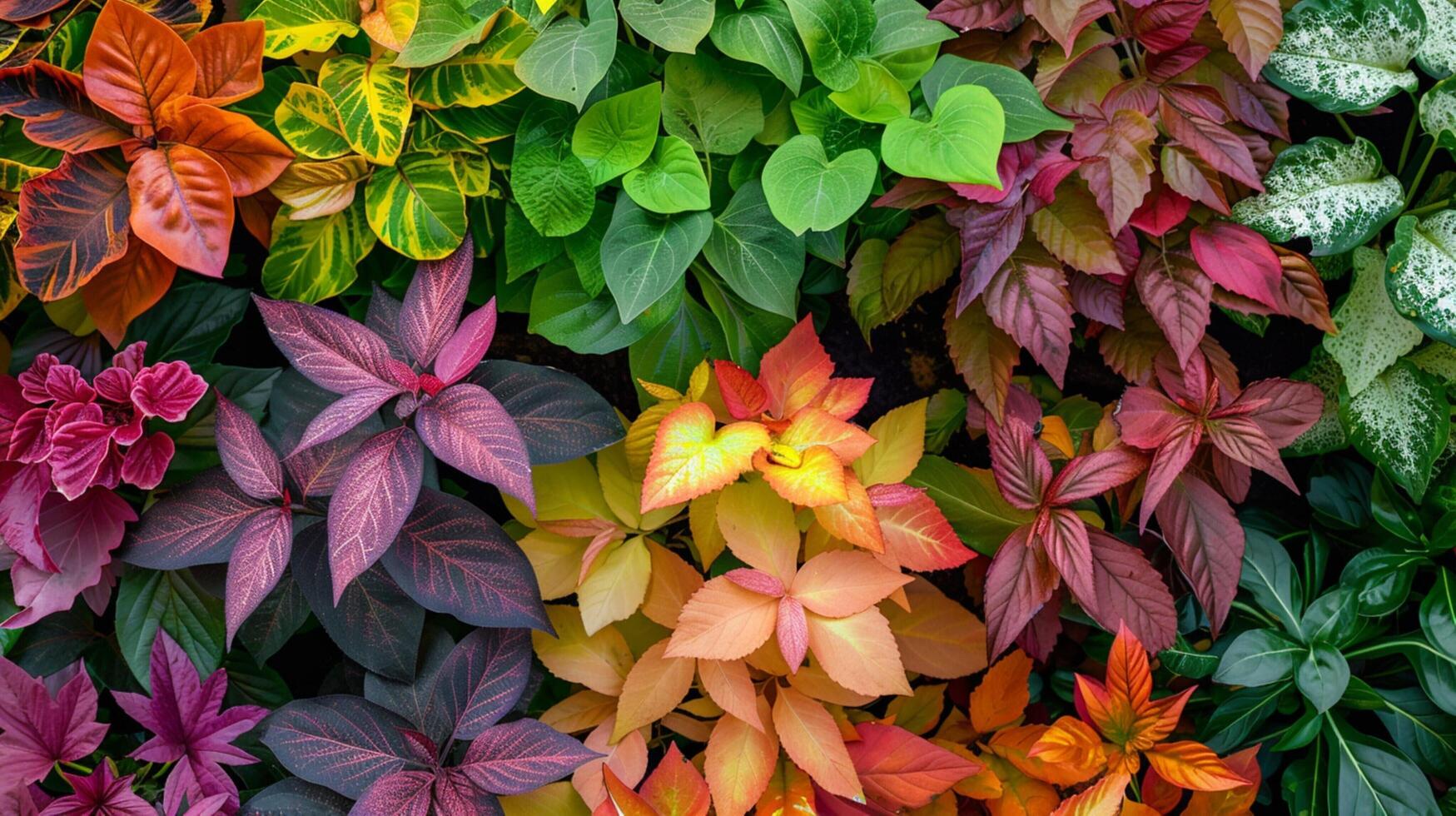 Herbst Pflanze Anzeigen frisch multi farbig Blätter foto