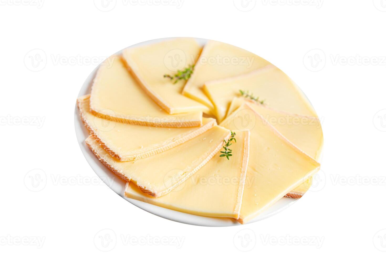 Raclette Käse lecker Essen Kochen Vorspeise Mahlzeit Essen Snack auf das Tabelle Kopieren Raum Essen Hintergrund foto