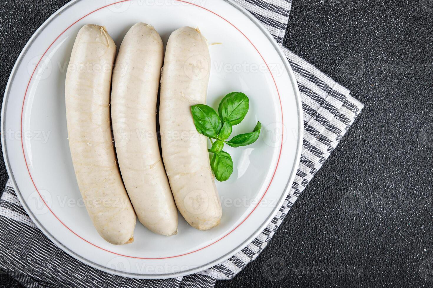 Würstchen Fleisch Weißwurst bayerisch Würste zweite Kurs frisch Kochen Vorspeise Mahlzeit Essen Snack foto