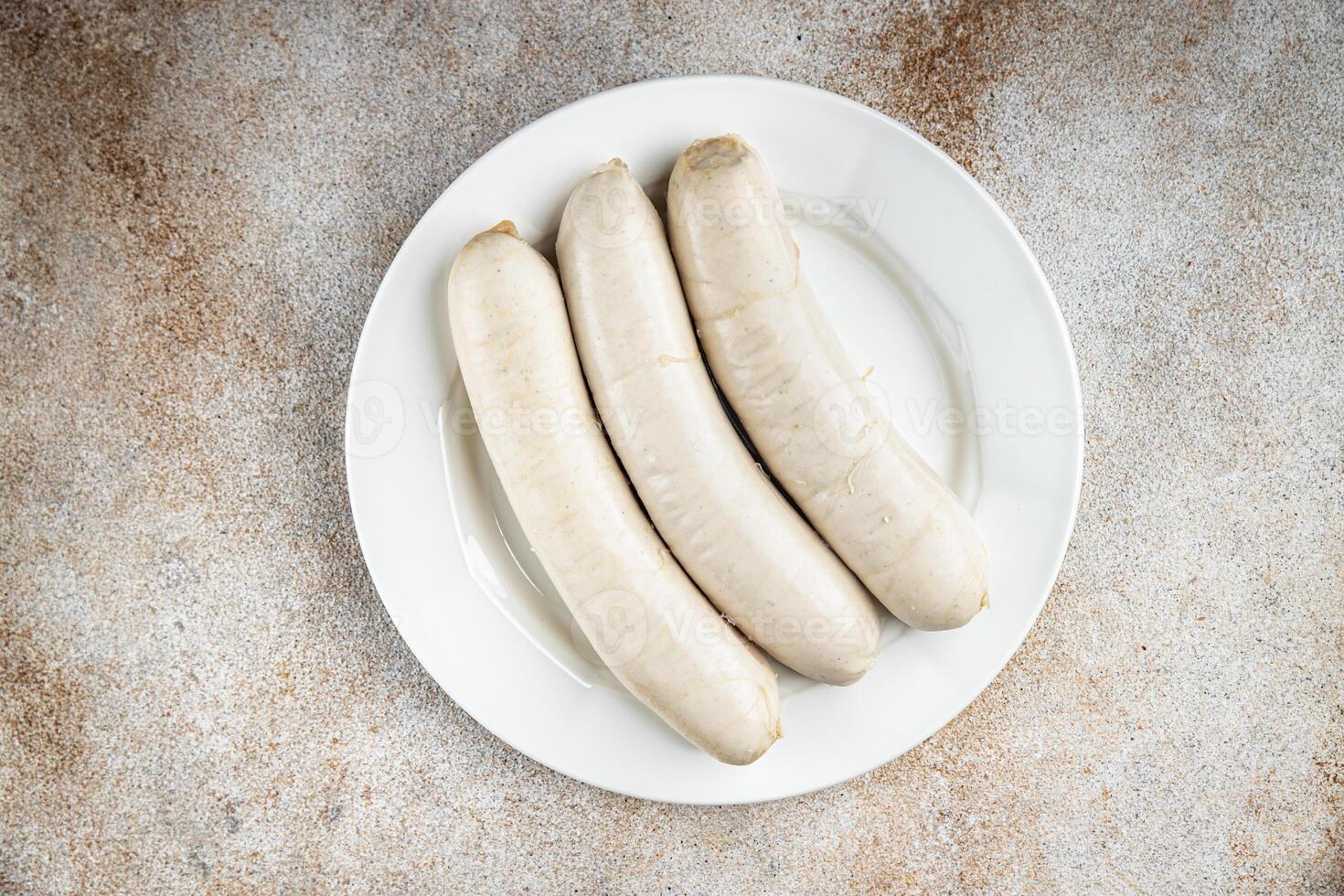 Würstchen Fleisch Weißwurst bayerisch Würste zweite Kurs frisch Kochen Vorspeise Mahlzeit Essen Snack foto