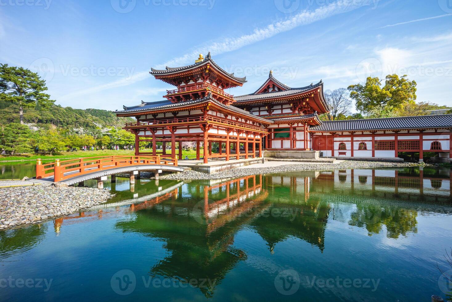 Phönix Halle und jodo Shiki Garten von Byodoin im Kyoto, Japan foto