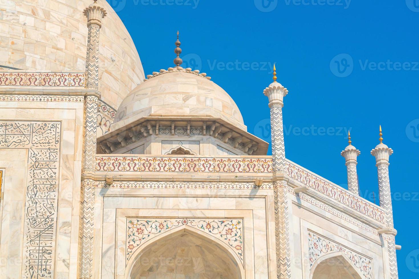 Details der Dekorationen im Taj Mahal foto