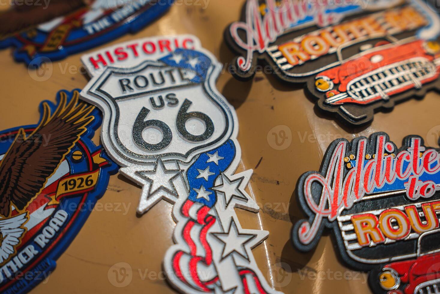bunt Route 66 Magnete Souvenirs von Williams, Arizona foto
