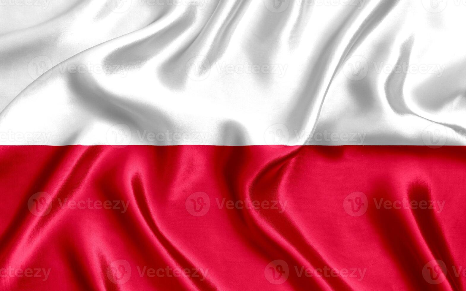 Flagge von Polen Seide Nahansicht foto