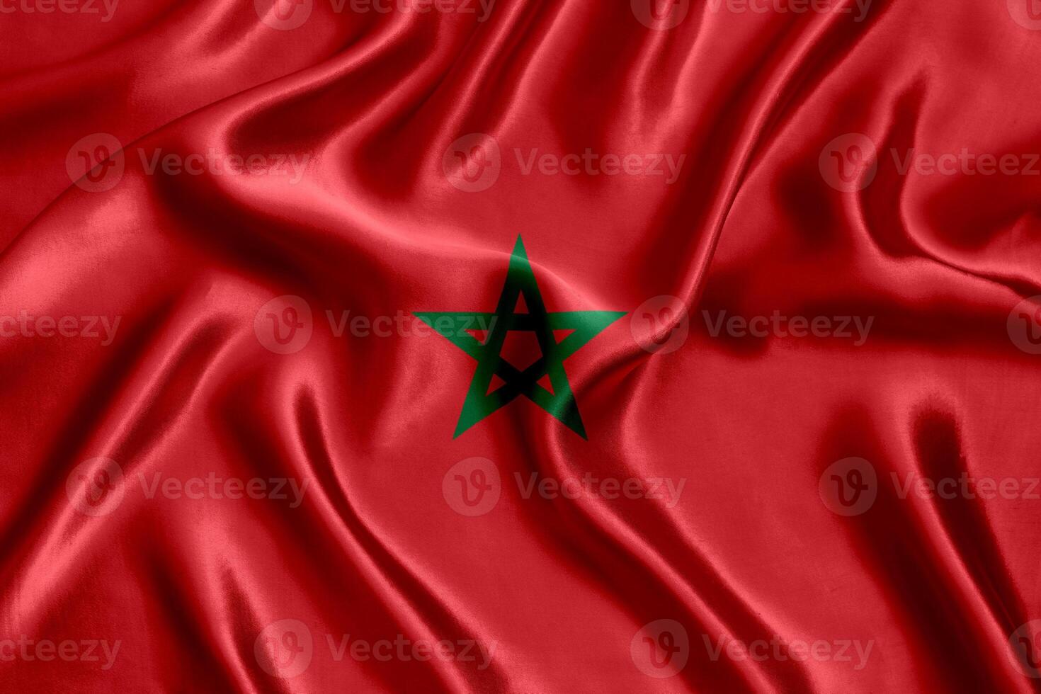 Flagge von Marokko Seide Nahansicht foto
