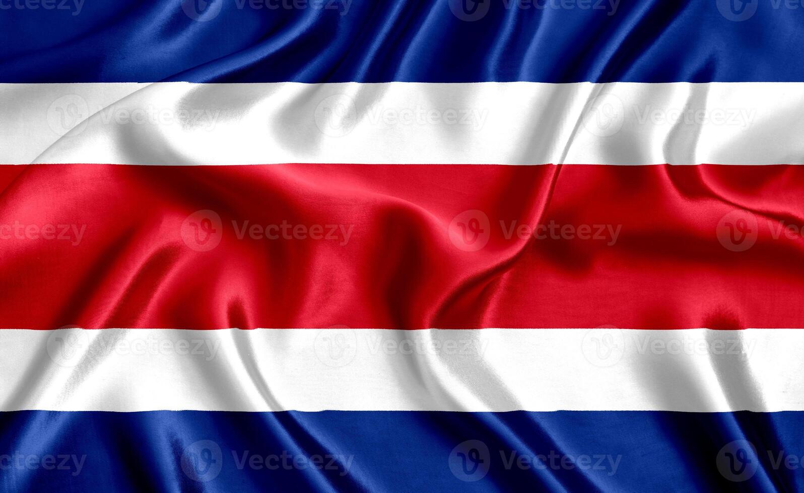 Flagge von Costa Rica Seide Nahansicht foto