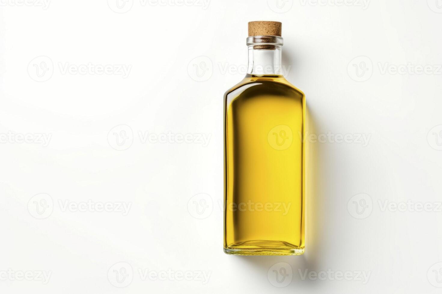 fesselnd Essen Komposition mit Olive Öl auf ein Weiß Hintergrund mit reichlich Kopieren Raum foto