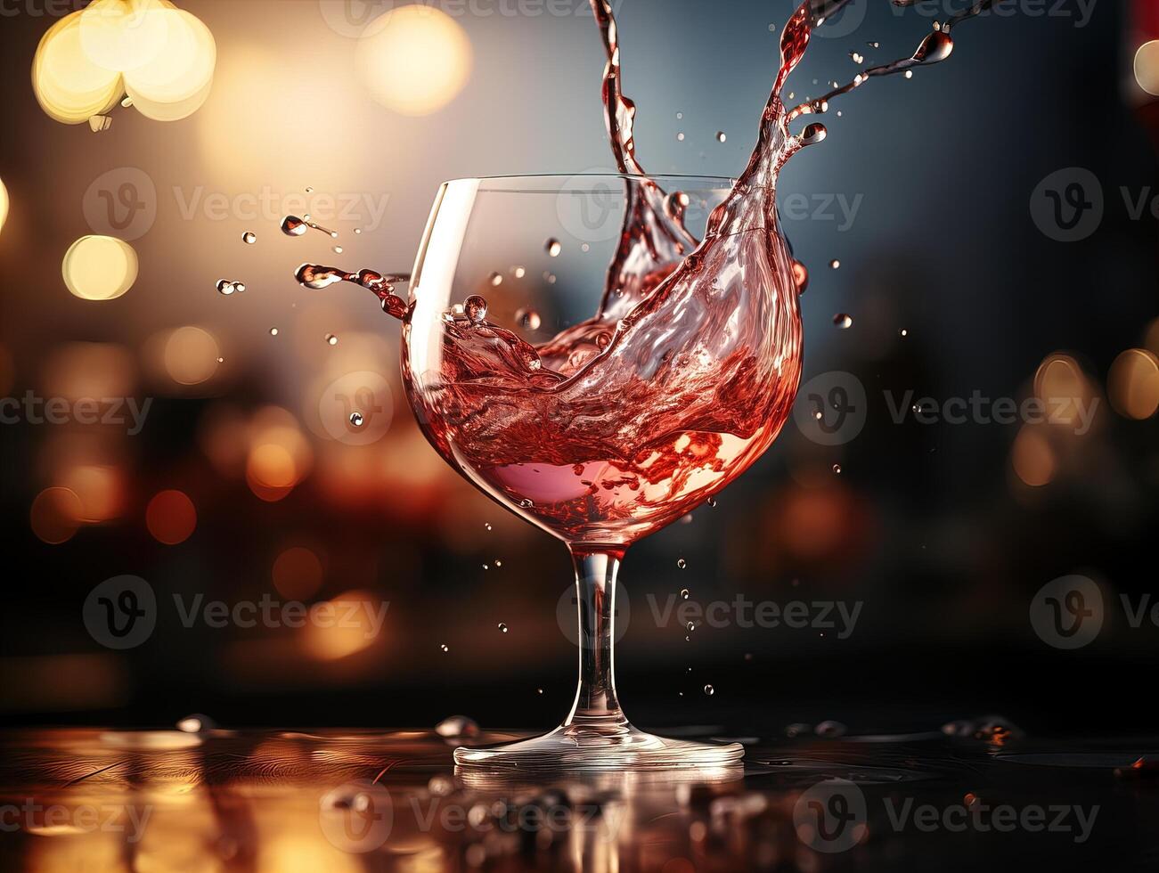 ai generiert spritzt von Wein im Brille generativ ai foto
