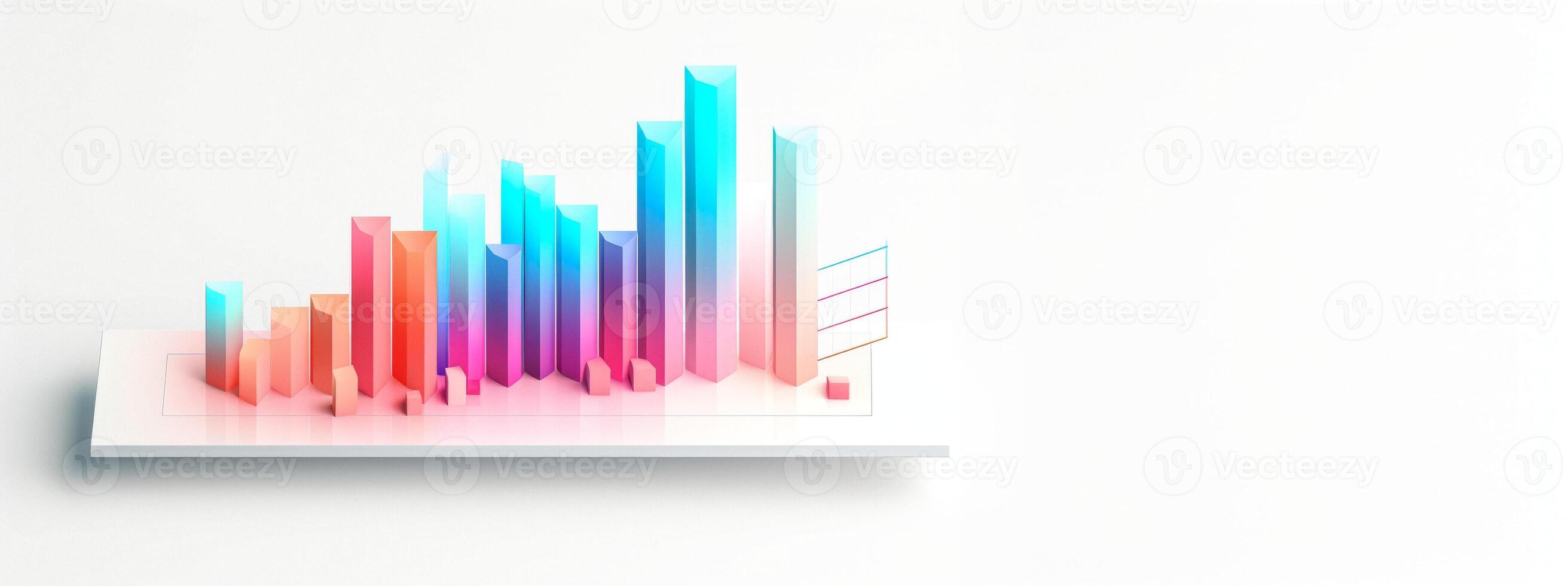 ai generiert finanziell Diagramme auf Weiß Hintergrund generativ ai foto