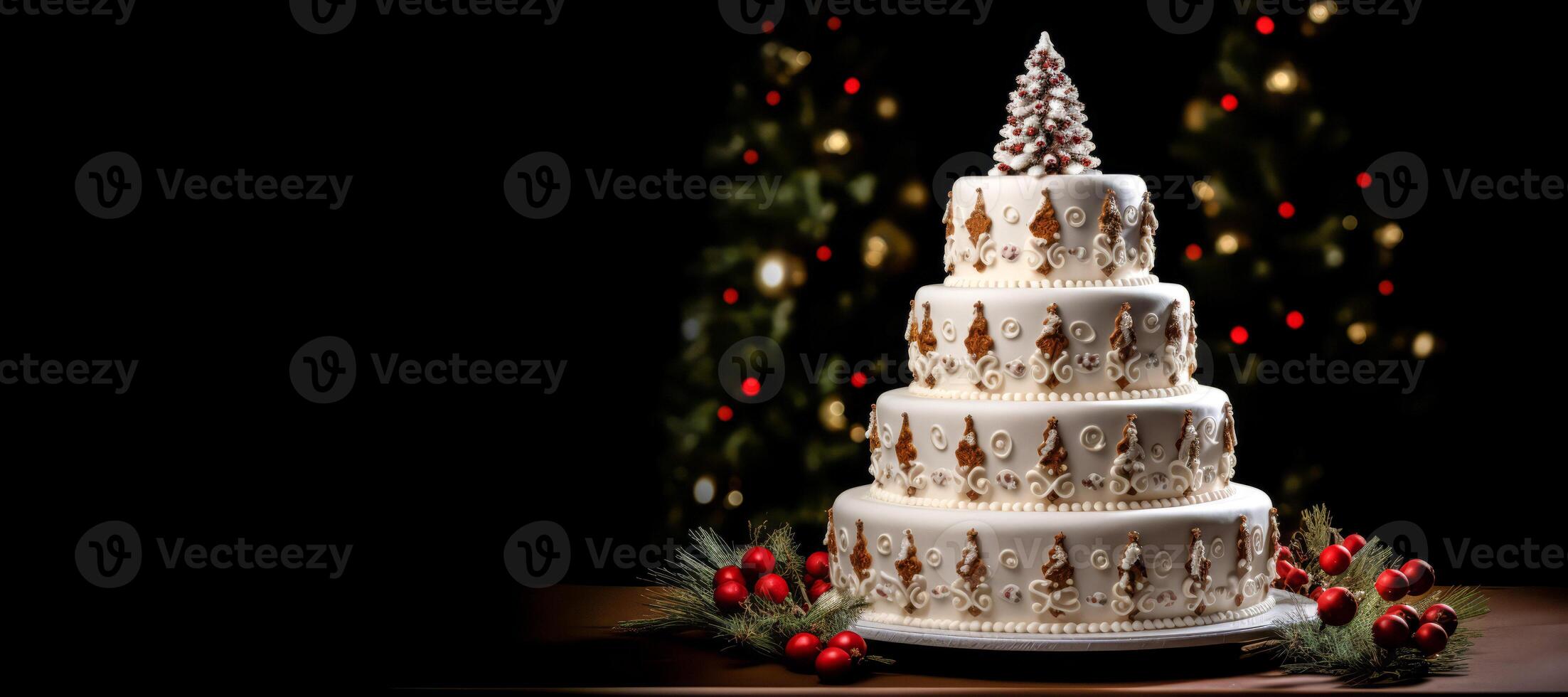 ai generiert Weihnachten abgestuft Kuchen generativ ai foto