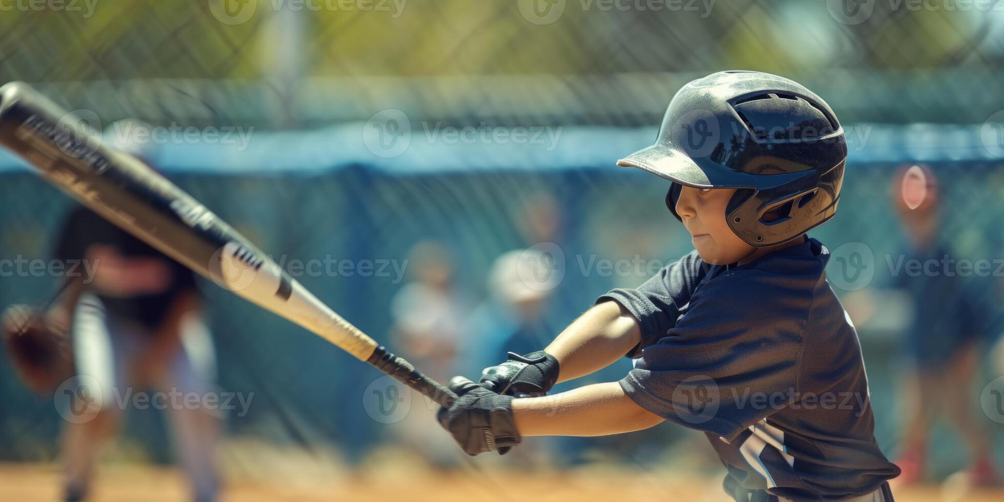 Kind spielen Baseball Nahansicht foto