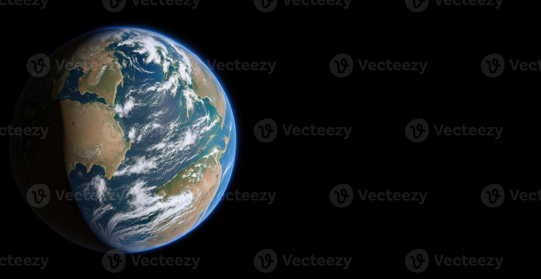 Blau Planet Aussicht von Raum Banner foto