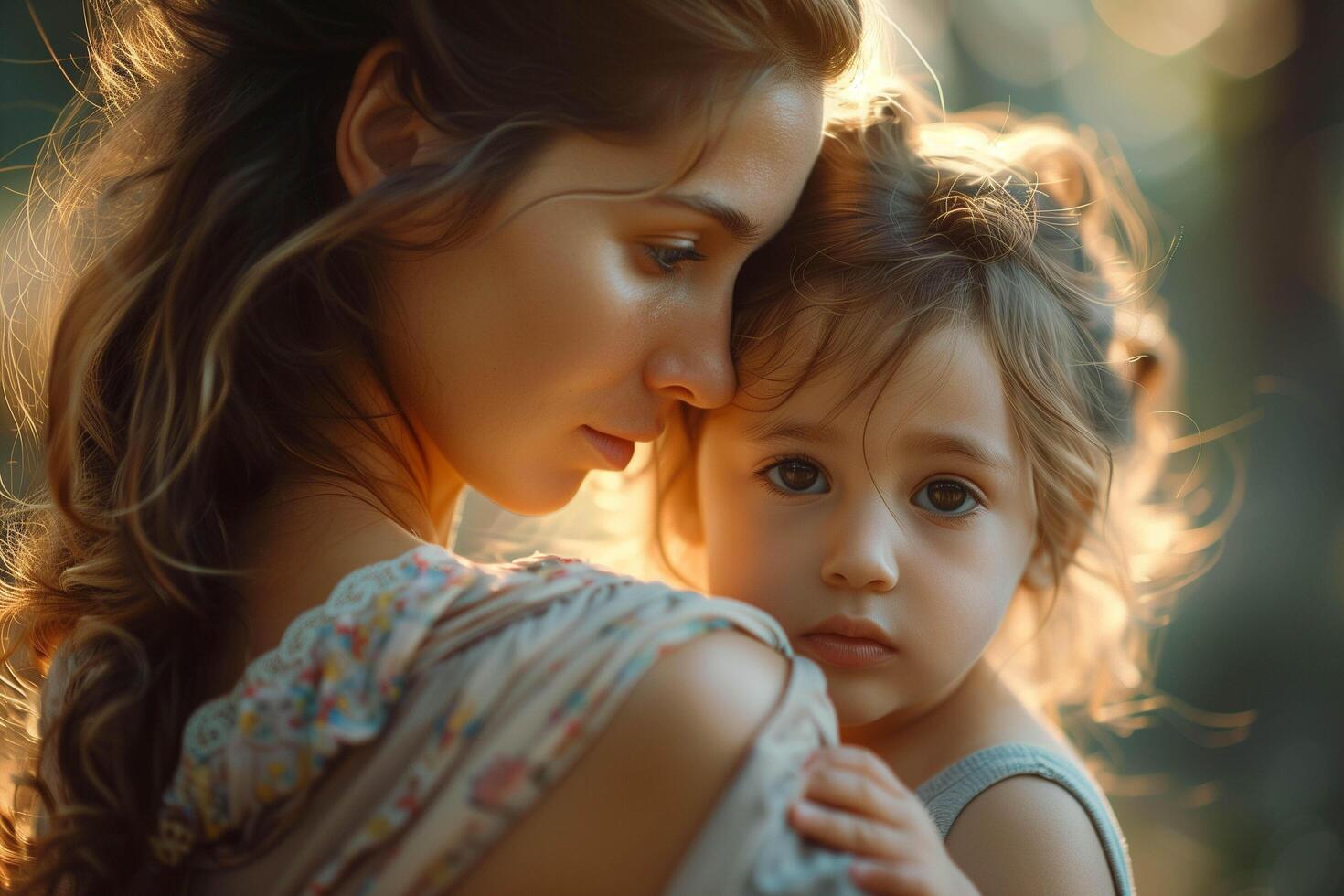 ein Frau und ein wenig Mädchen ,halten und spielen mit ihr Tochter , Mutter Tag foto