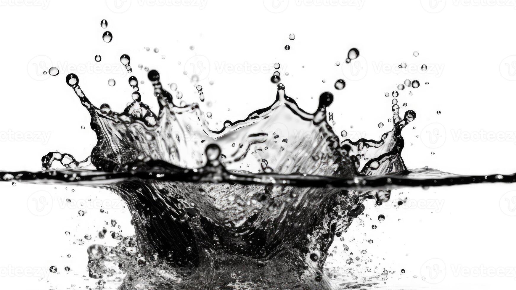 hoch Geschwindigkeit schwarz und Weiß Wasser Spritzen Fotografie foto