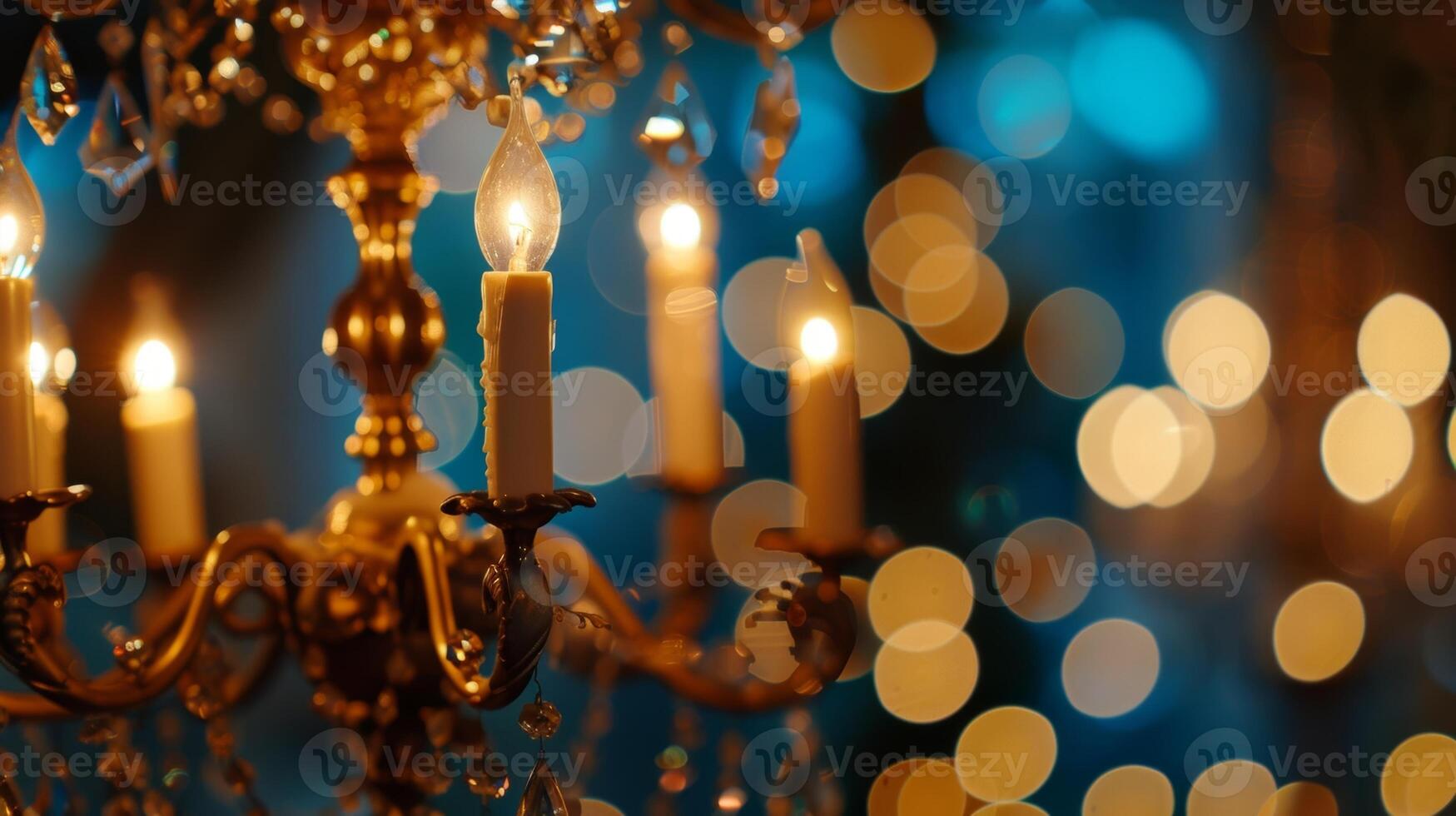 das flackern Kerzen auf diese Leuchter hinzufügen ein berühren von Magie und Verzauberung zu irgendein Zimmer es Gnaden. 2d eben Karikatur foto