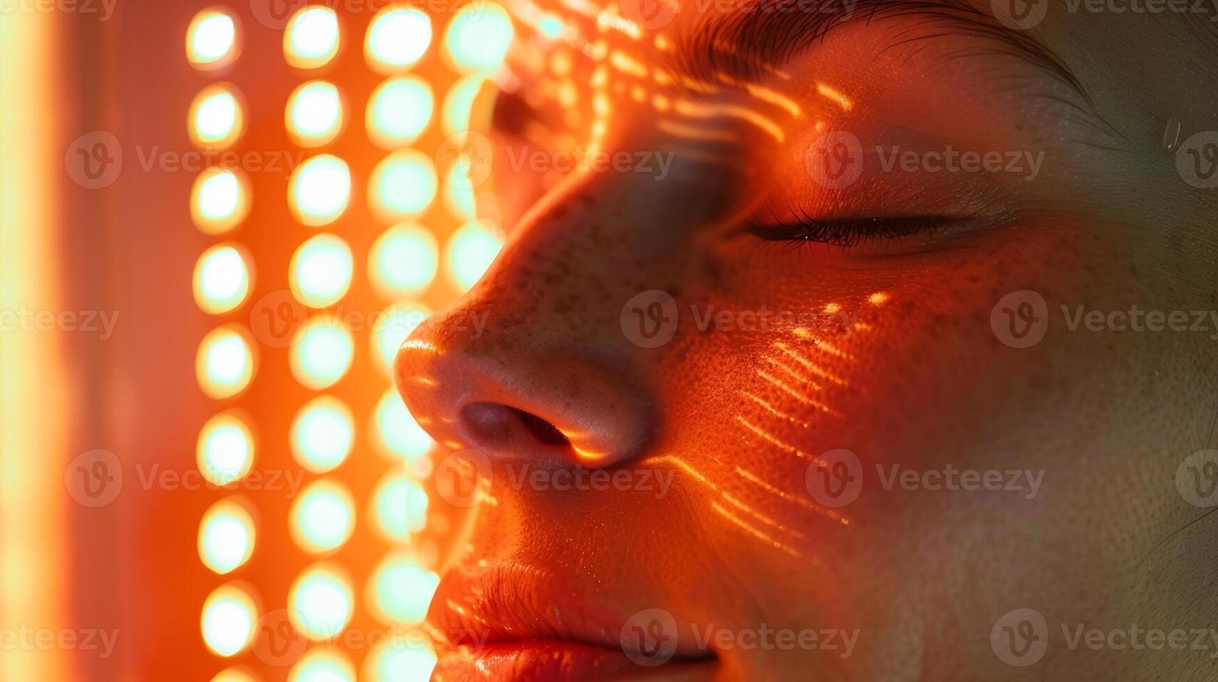 ein Nahansicht von ein Personen Haut zeigen das Leistungen von Sauna Therapie eine solche wie verbessert Verkehr glühend Teint und reduziert Entzündung. foto
