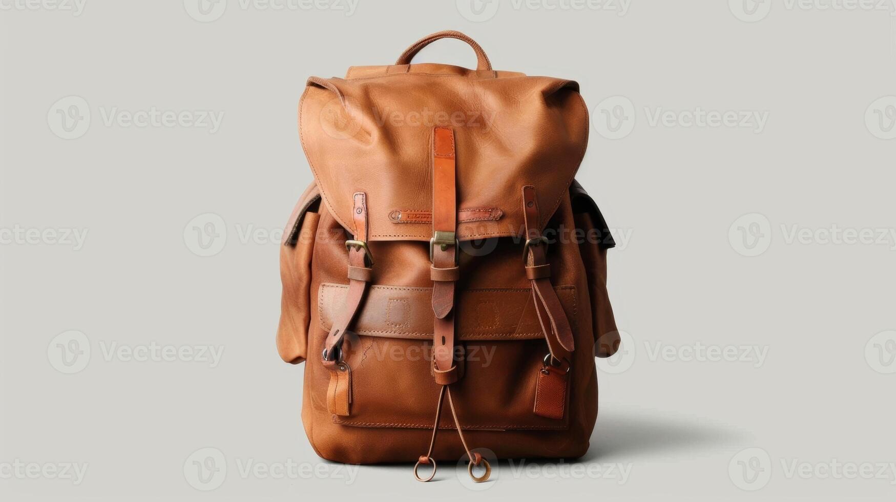 ein praktisch und stilvoll Rucksack im glatt Leder mit mehrere Taschen und ein Cabrio s zum einfach Tragen foto