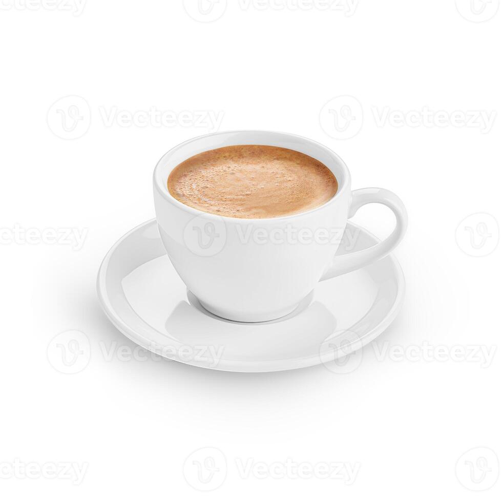Tasse Kaffee auf Weiß Hintergrund foto