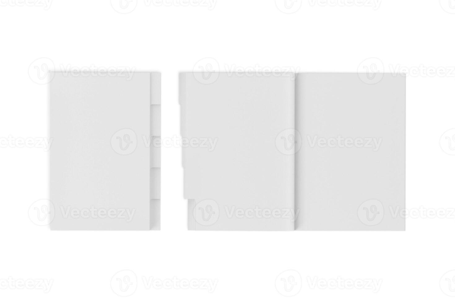 Buch mit Teiler auf Weiß Hintergrund foto
