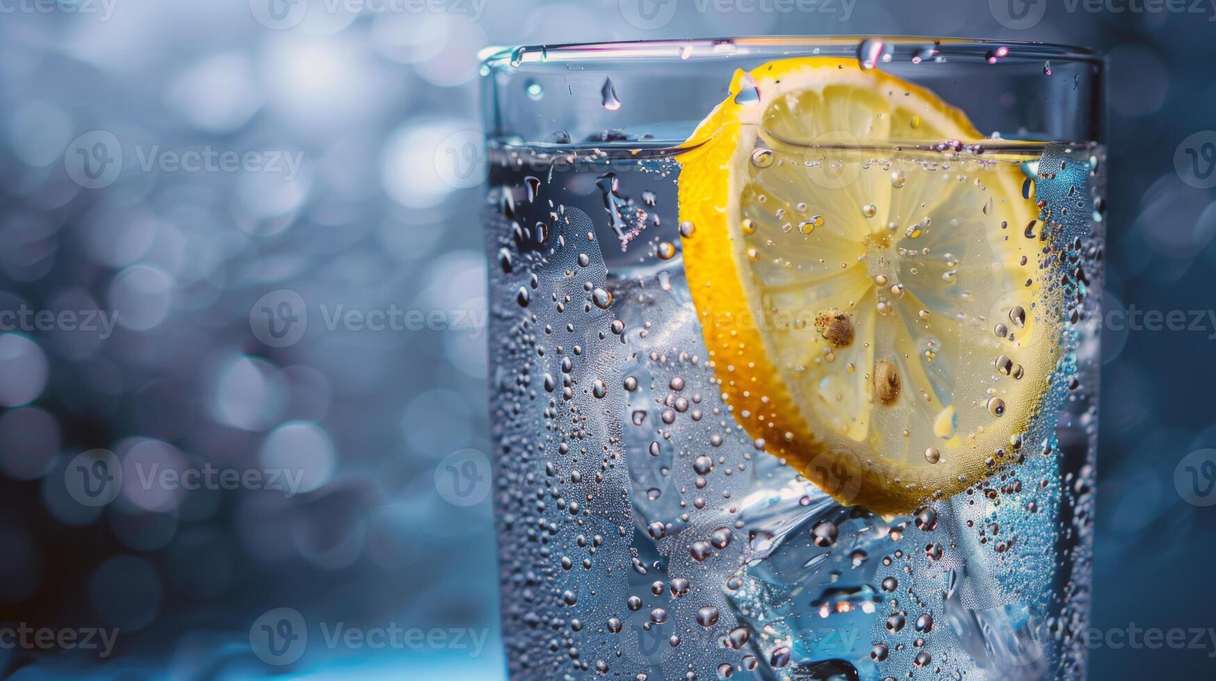 erfrischend Glas von Limonade, Kondensation glitzernd im das Sommer- Hitze foto