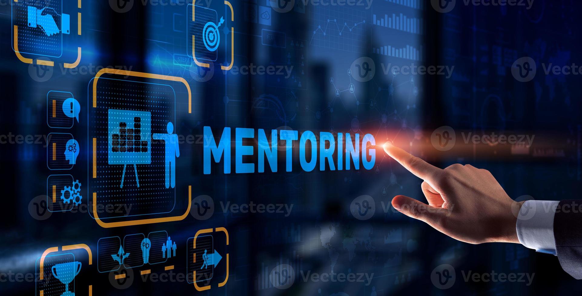 Mentoring Motivation Coaching Karriere Business-Technologie-Konzept foto