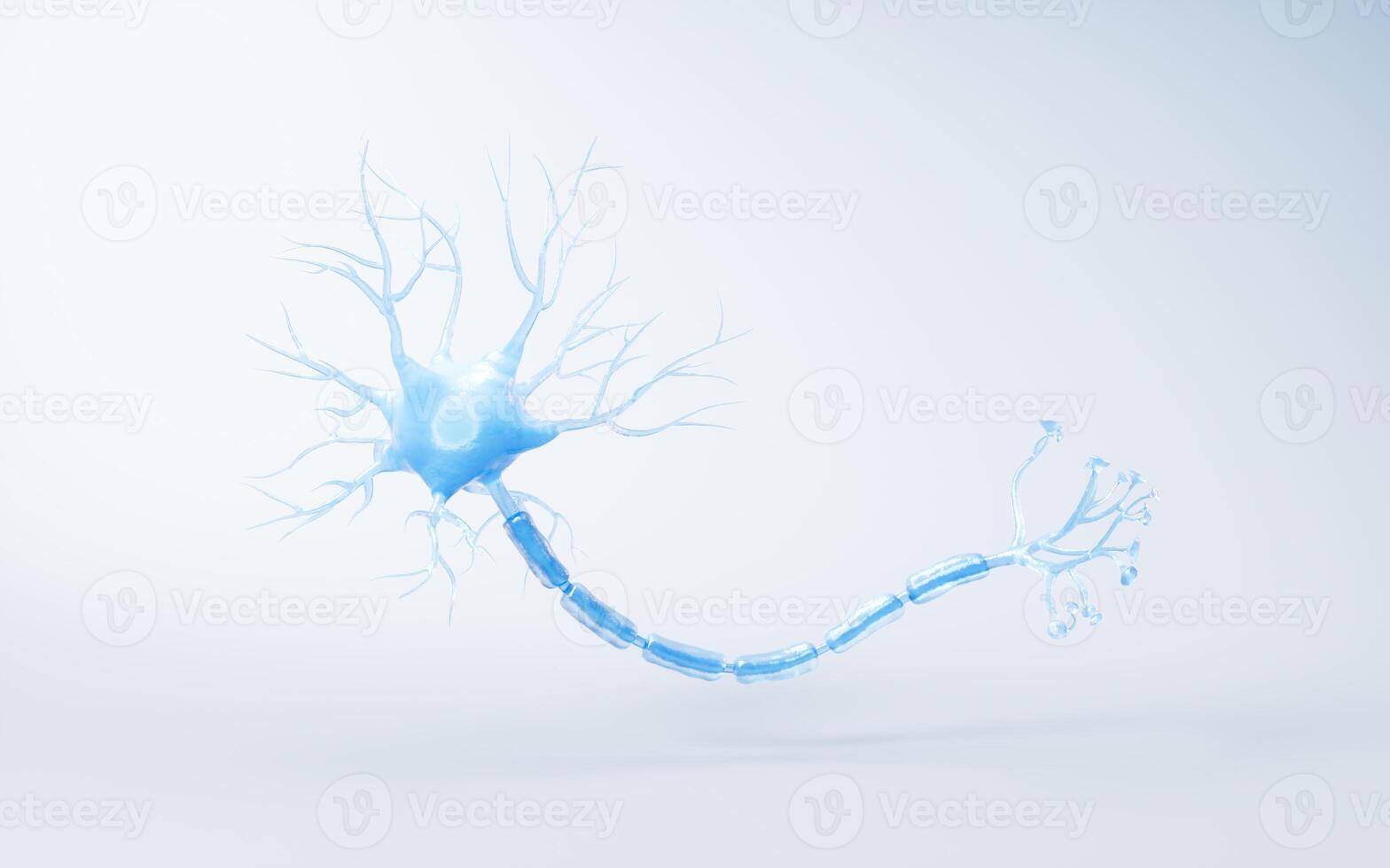 Biologie Nerv Zelle mit Biomedizin Konzept, 3d Wiedergabe. foto